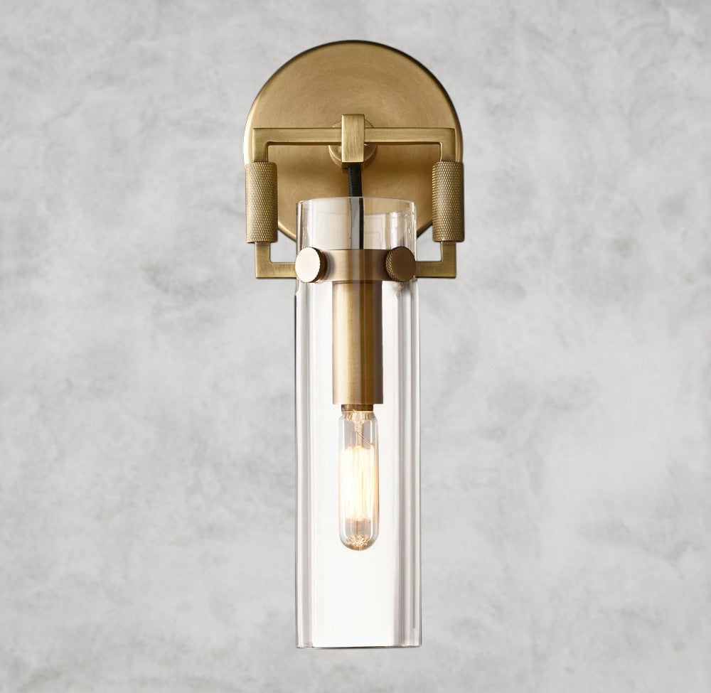 Machinist Glass Cylinder Sconce 9", 12", 16"